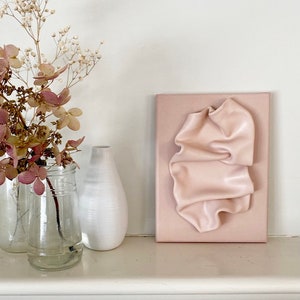 Clay Wall Sculpture On Canvas - 3D Wall Art. Wall Decor. Minimalist Sculpted Wall Art.