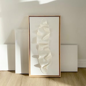 Textured Art. Clay Wall Sculpture On Canvas. Minimalistic - 3D Wall Art. Wall Decor. Sculpted Wall Art.