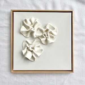 Textured Art. Minimalist Clay Wall Sculpture On Canvas - 3D Wall Art. Wall Decor. Sculpted Wall Art. 10*10 inch