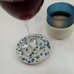 Coasters  Terrazzo Concrete /& Aqua Blend Recycled GlassSet of 4