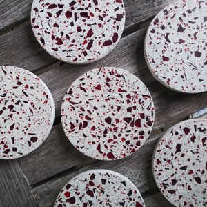 Coasters Terrazzo Concrete /& Aqua Blend Recycled GlassSet of 4