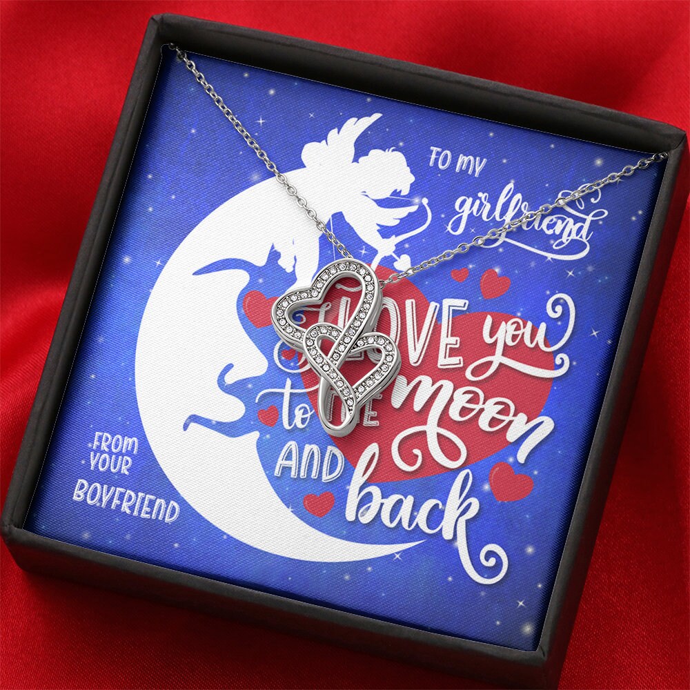 Personalized Valentine's gift. Double Heart pendant & Etsy