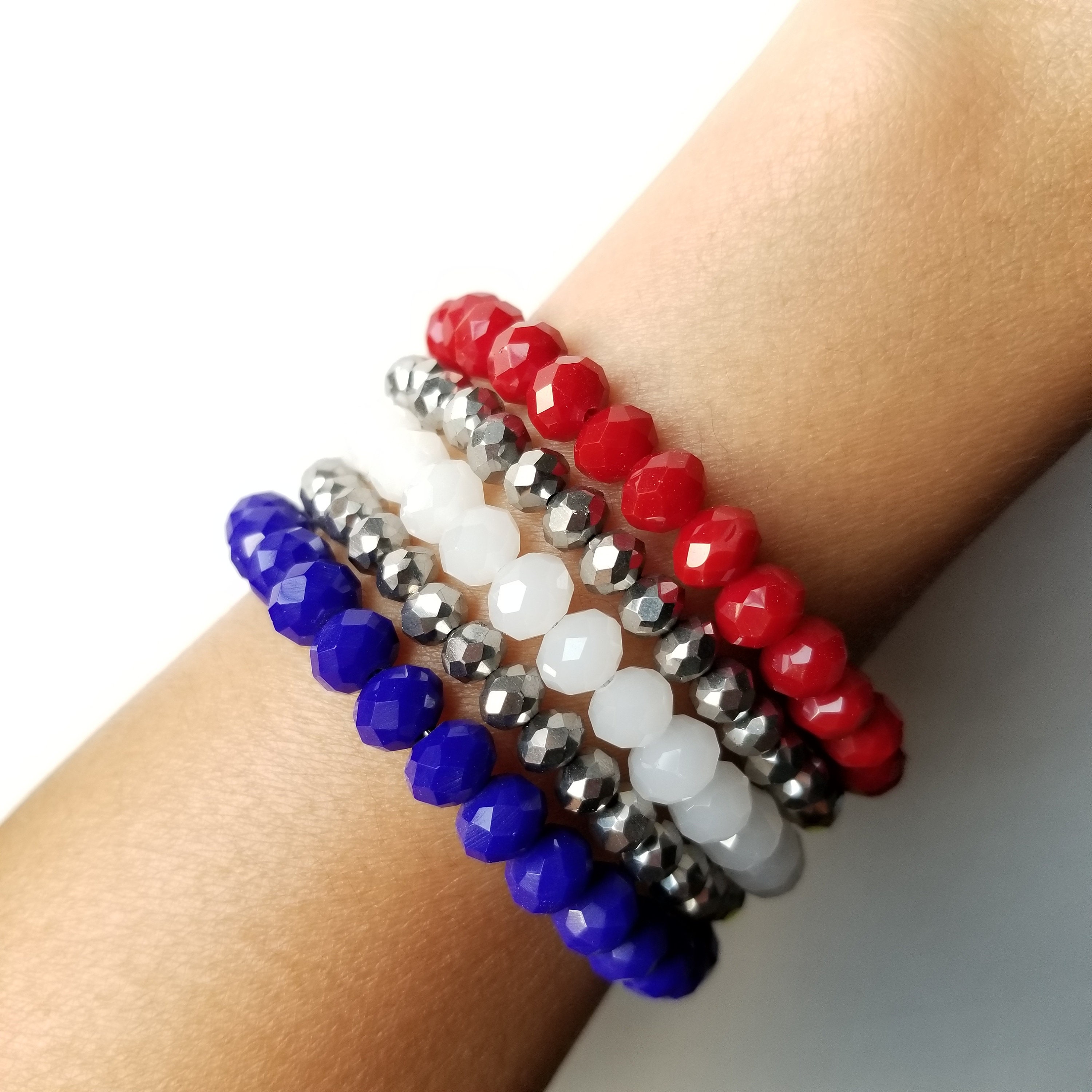 Buckle Down Hundehalsband – Stars & Stripes Design, Rot/weiß/blau, Sicherheitsgurt-Schnalle, Größe Groß (38–66 Cm)