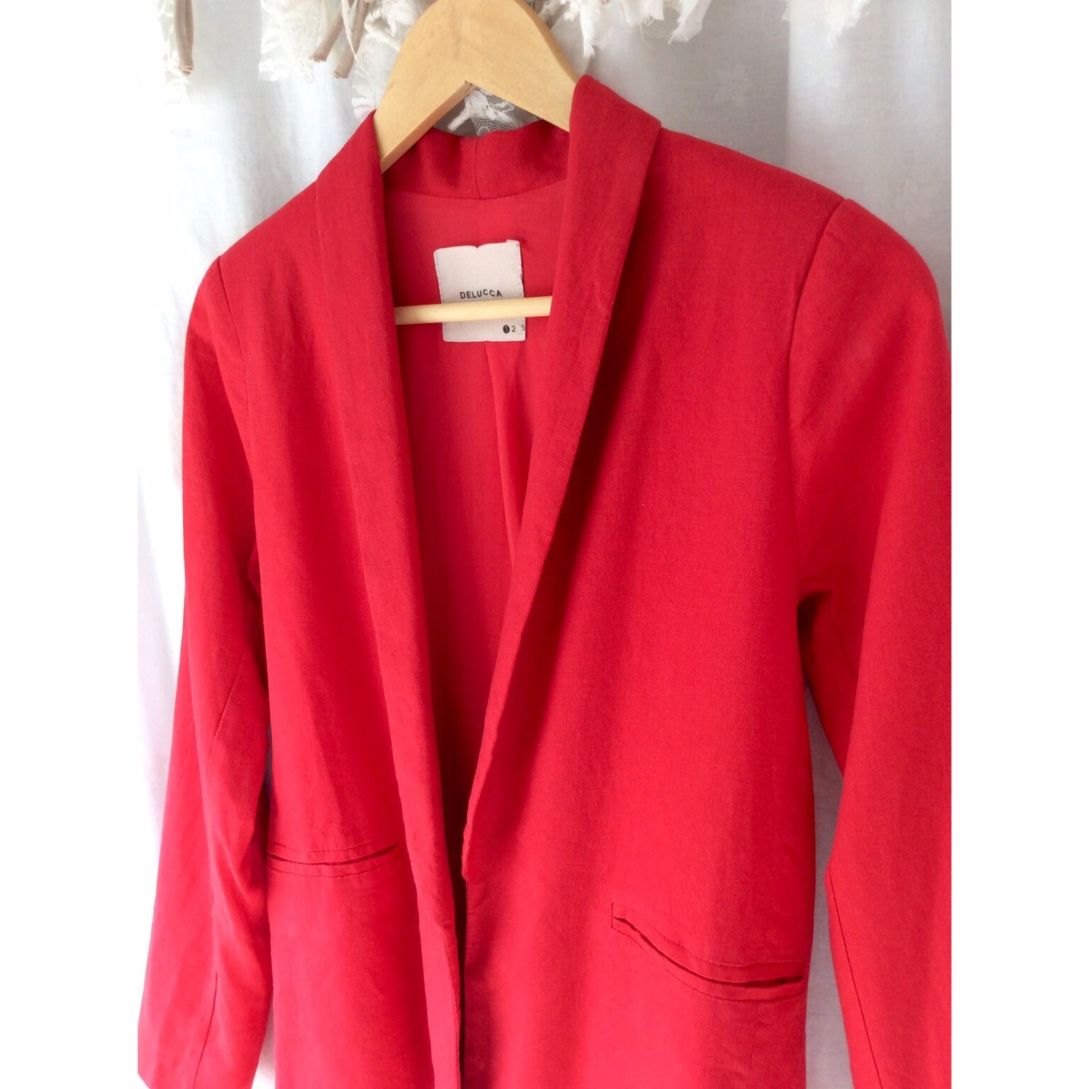 Women's linen blazer red linen jacket modern linen Etsy