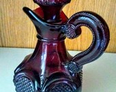 AVON No. 19 Cape Cod Cologne Perfume Ruby Red Bottle Decanter, 3 4 Full
