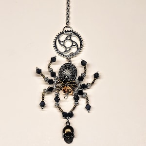 Steampunk Beaded Suncatcher Spider