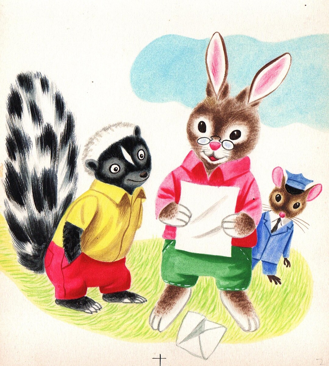 Original Illustration Richard Scarry Danny Beaver's Secret 1950ies Art ...