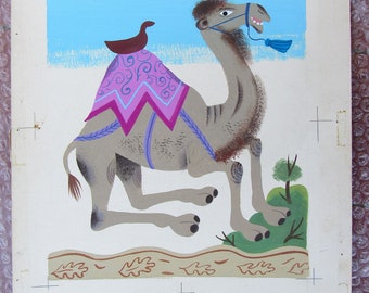 Original gouache illustration for the Marvellous Merry-go-round, J P Miller, Little Golden book.