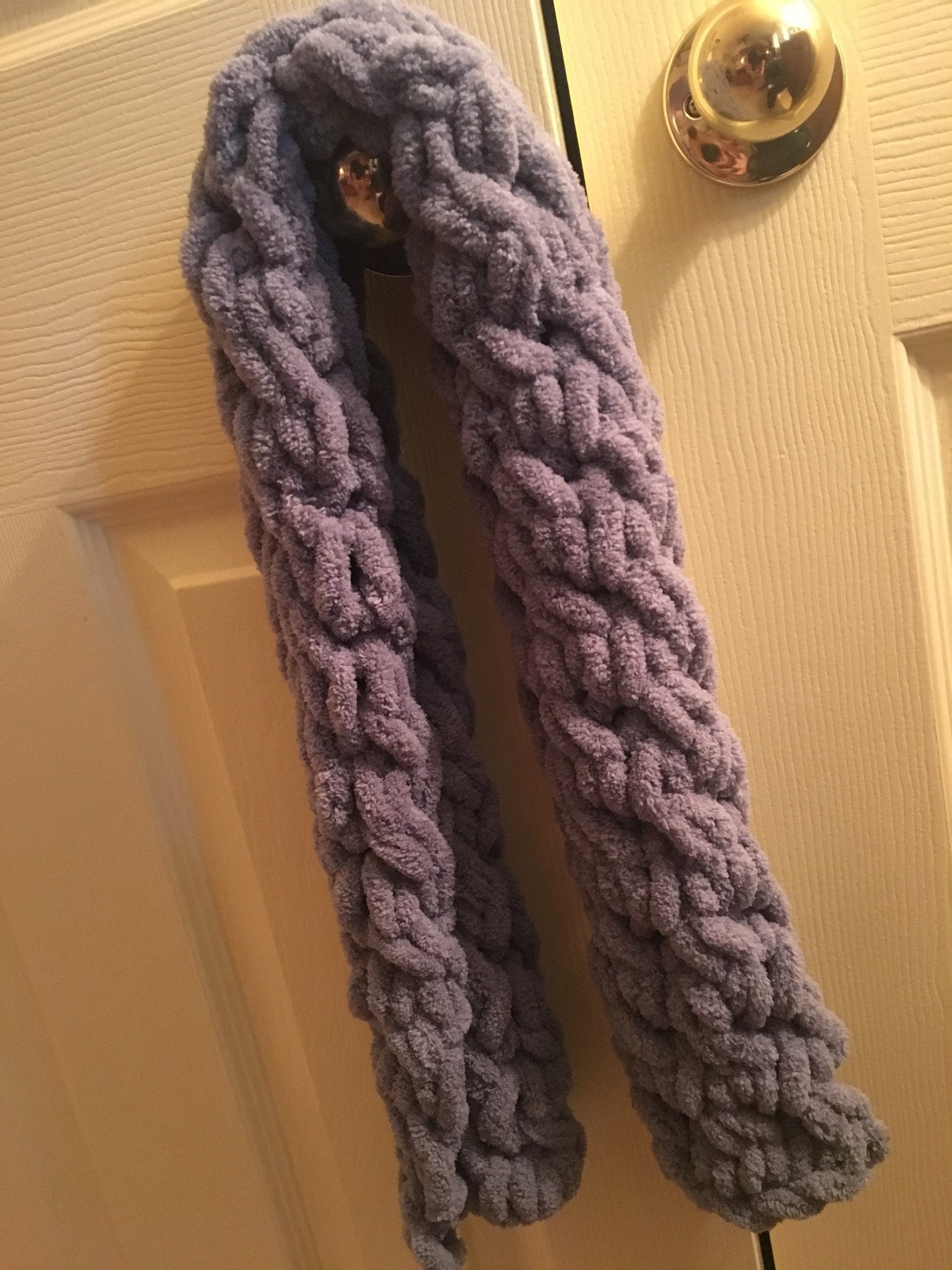 Handmade knit chunky loop yarn scarf Etsy
