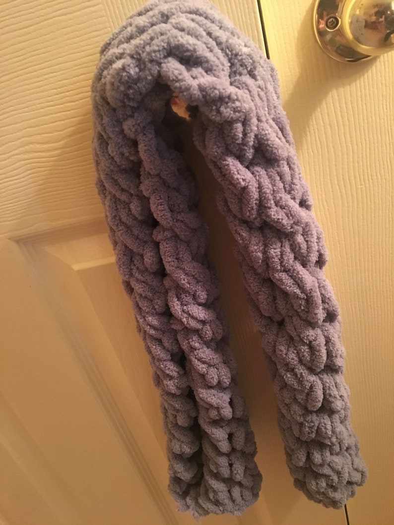 Handmade knit chunky loop yarn scarf Etsy