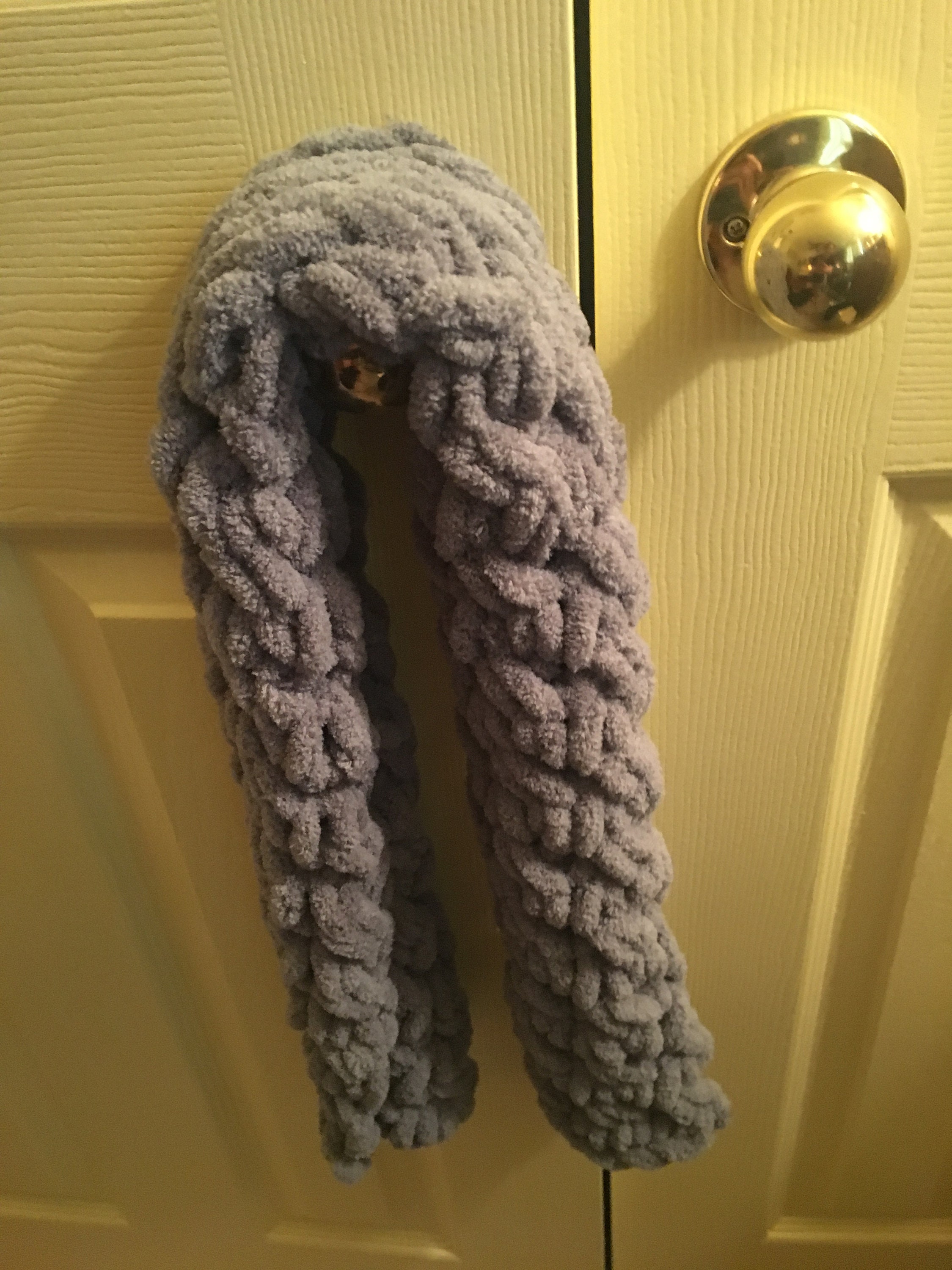 Handmade knit chunky loop yarn scarf Etsy