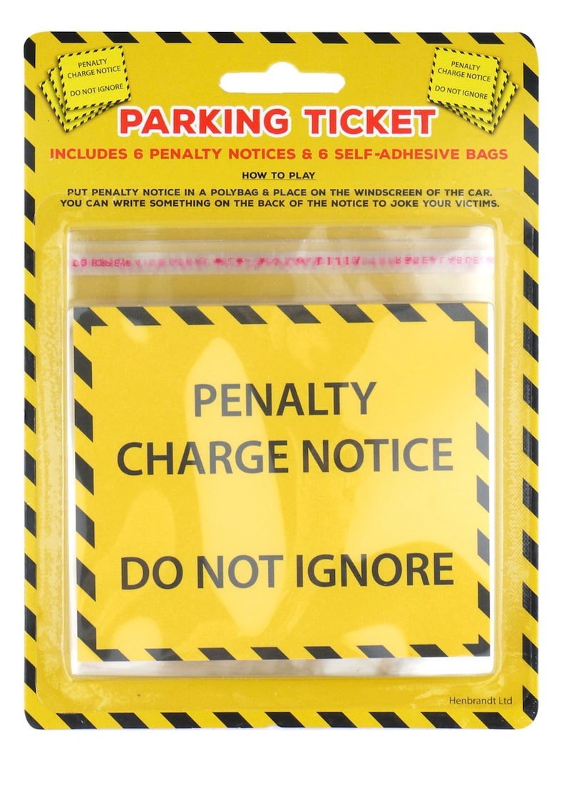 fake parking tickets penalty charge notice fine traffic joke etsy