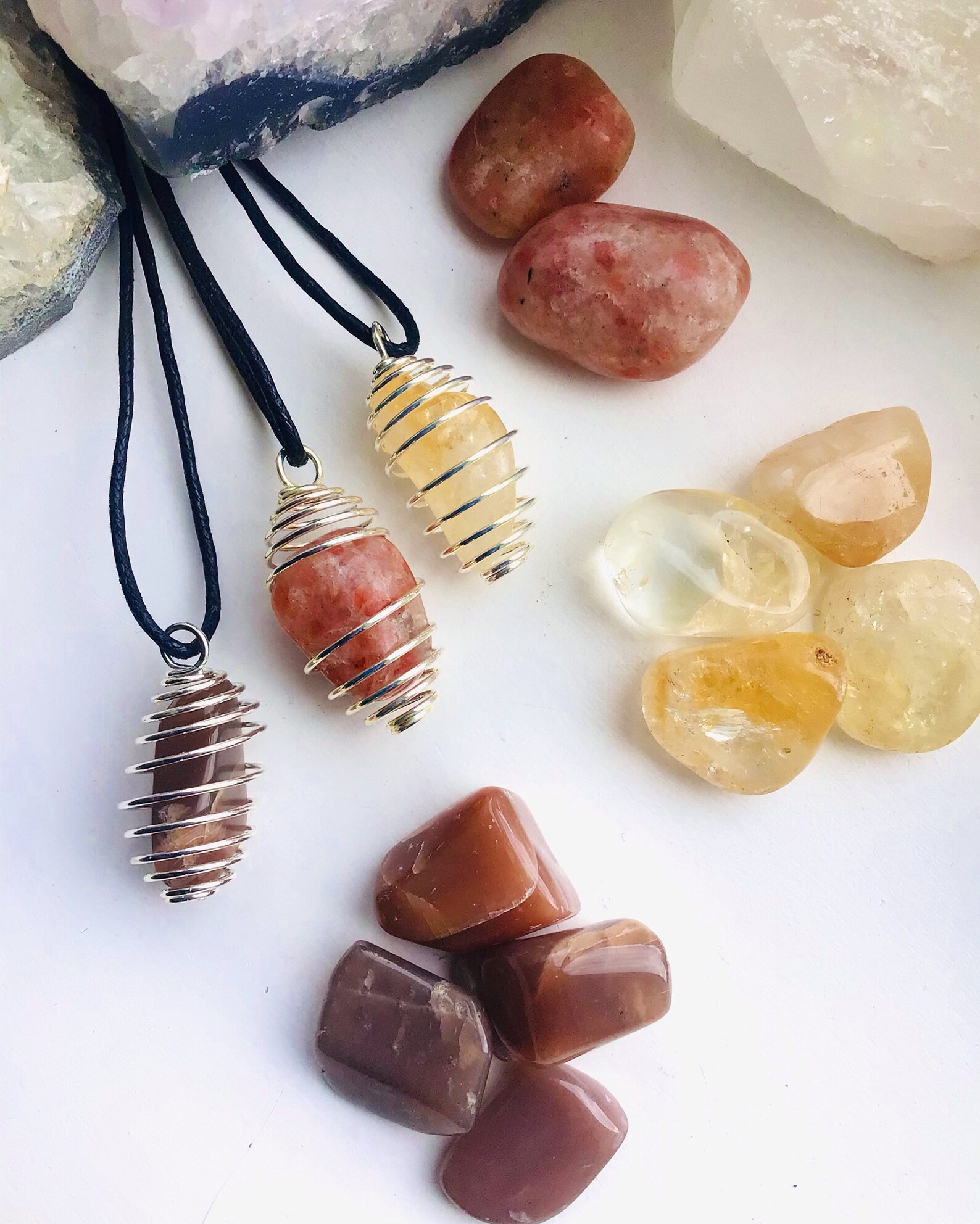 Crystal Cage Necklace Wrapped Crystal Necklace Etsy