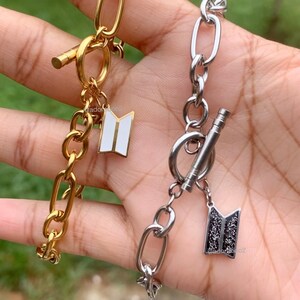 BTS Stainless Charm Bracelet | Kpop Steel Jewelry