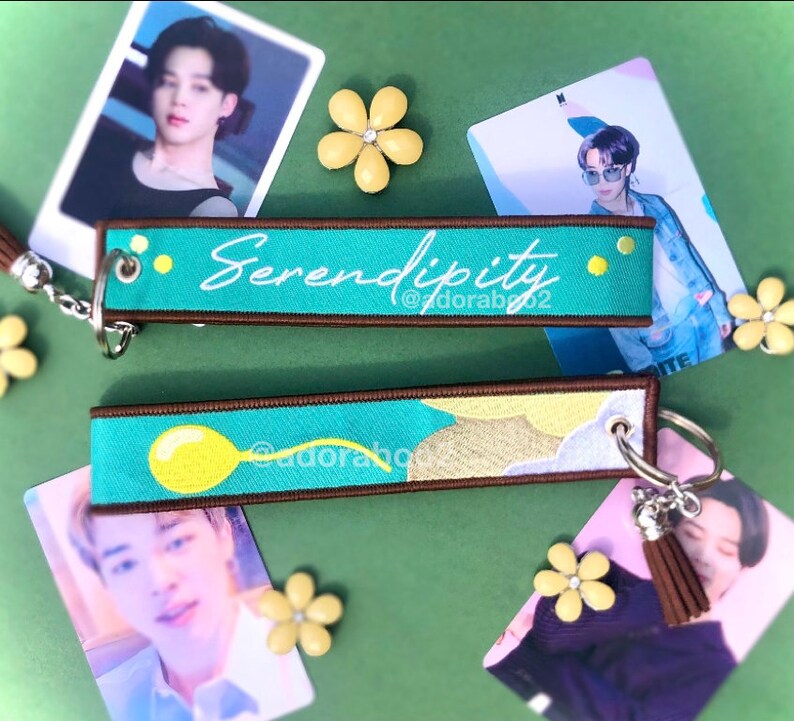 Serendipity Embroidery Keychain | BTS Jimin Lanyard | Army Bomb Strap 