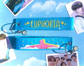 Euphoria Embroidery Keychain | Jungkook BTS Lanyard | Army bomb Strap