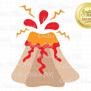SVG Volcano Erupting Hearts Cut File for HTV Vinyl and Paper Scrapbooking png, eps, dxf, vector