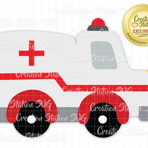 SVG Ambulance Car Emergency Vehicle Cut File for HTV Vinyl Paper Scrapbooking png, eps, dxf, vector Baby Boy