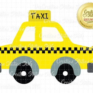 SVG Taxi Car Vehicle Cut File for HTV Vinyl png, eps, dxf, vector Baby Boy