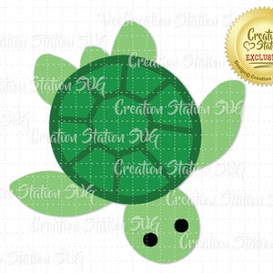 SVG Sea Turtle Cut File pour HTV Vinyl et paper scrapbooking png, eps, dxf, vector