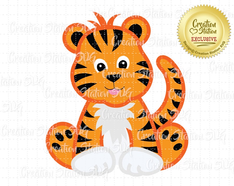 Download SVG Zoo Baby Tiger Cut File for HTV Vinyl and Paper | Etsy
