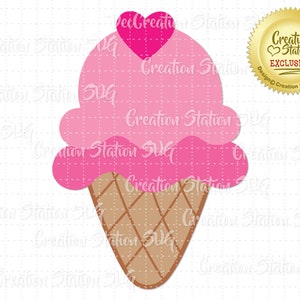 SVG Double Ice Cream Cone Cut File für HTV Vinyl und Papier Scrapbooking png, eps, dxf, vektor