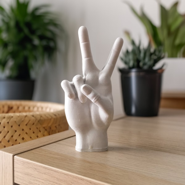 Victory Hand Sculpture | Handcrafted Victory Sign | Decorative Hand Sculpture | Home and Office Decor