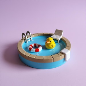 Handgemachte Mini Pool Schale: 3D Gedrucktes Enten Tablett