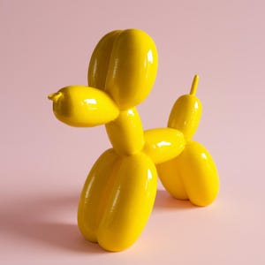 Yellow | Tabletop Balloon Dog Sculpture | Handcrafted Dog Figurine | Whimsical Home Decor