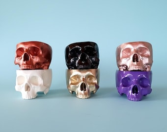 3D Printed Skull Planter: Gothic Home Decor