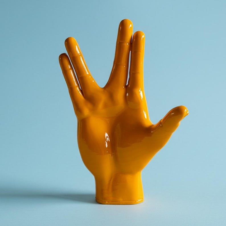 Escultura hecha a mano del saludo vulcaniano de Spock: decoración inspirada en Star Trek imagen 15