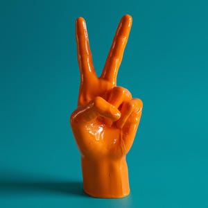 Orange | Victory Hand Sculpture: Handmade Home Decor