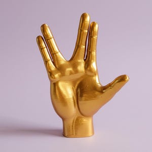 Escultura hecha a mano del saludo vulcaniano de Spock: decoración inspirada en Star Trek imagen 1