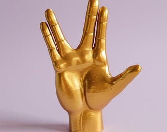 手作りのスポック・バルカン敬礼彫刻：スタートレック風装飾 - Etsy 日本