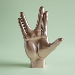 Escultura hecha a mano del saludo vulcaniano de Spock: decoración inspirada en Star Trek imagen 9