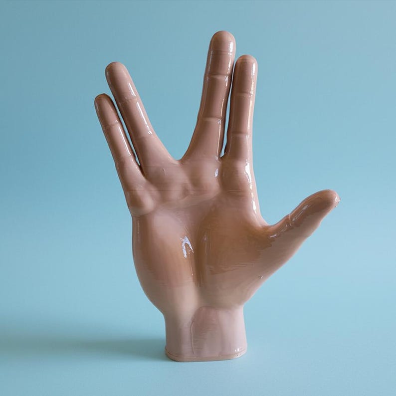 Escultura hecha a mano del saludo vulcaniano de Spock: decoración inspirada en Star Trek imagen 18