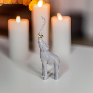 Elephant Ring Holder | Handcrafted Elephant Sculpture | Decorative Jewelry Organizer