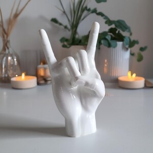 Metal Hand Rock Sign Sculpture | Handcrafted Rock and Roll Inspired ...