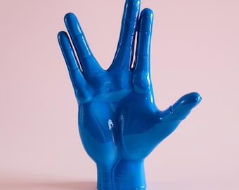 Handmade Spock Vulcan Salute Sculpture: Star Trek Inspired Decor