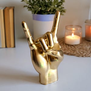 Metal Hand Rock Sign Sculpture | Handcrafted Rock and Roll Inspired ...
