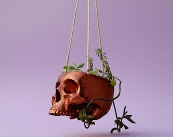 Skull Hanging Planter: 3D Printed Gothic Home Decor