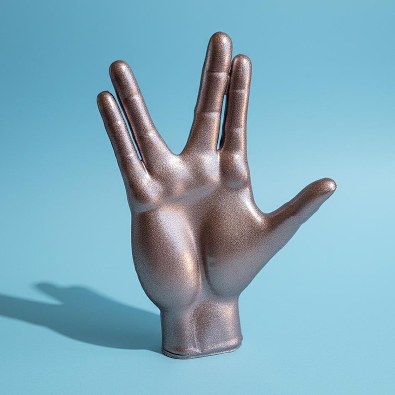 Escultura hecha a mano del saludo vulcaniano de Spock: decoración inspirada en Star Trek imagen 19