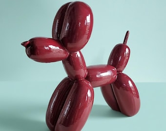 Rödbrun | Bordsskulptur med ballonghund | Handgjord hundfigur | Nyckfull heminredning