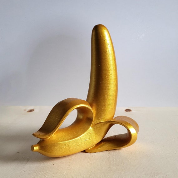 Yellow Gold | Peeled Banana Sculpture: Handmade Whimsical Modern