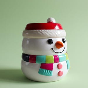 Schneemann Blumentopf | Weihnachtsdeko Topf | Handbemalte 3D Gedruckte Organizer