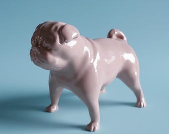 Rose | Mops Skulptur | Handgefertigte Mops Dekor | Entzückende Hundefigur
