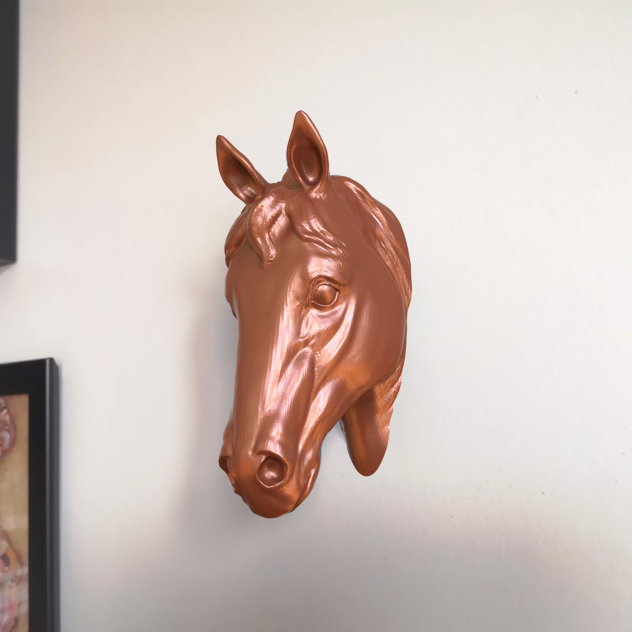 Horse Head Wall Sculpture metallic 3D Taxidermied Art Etsy