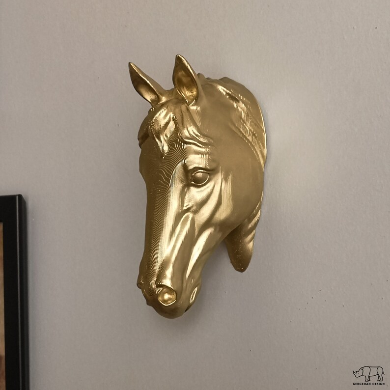 Horse Head Wall Sculpture metallic 3D Taxidermied Art Etsy
