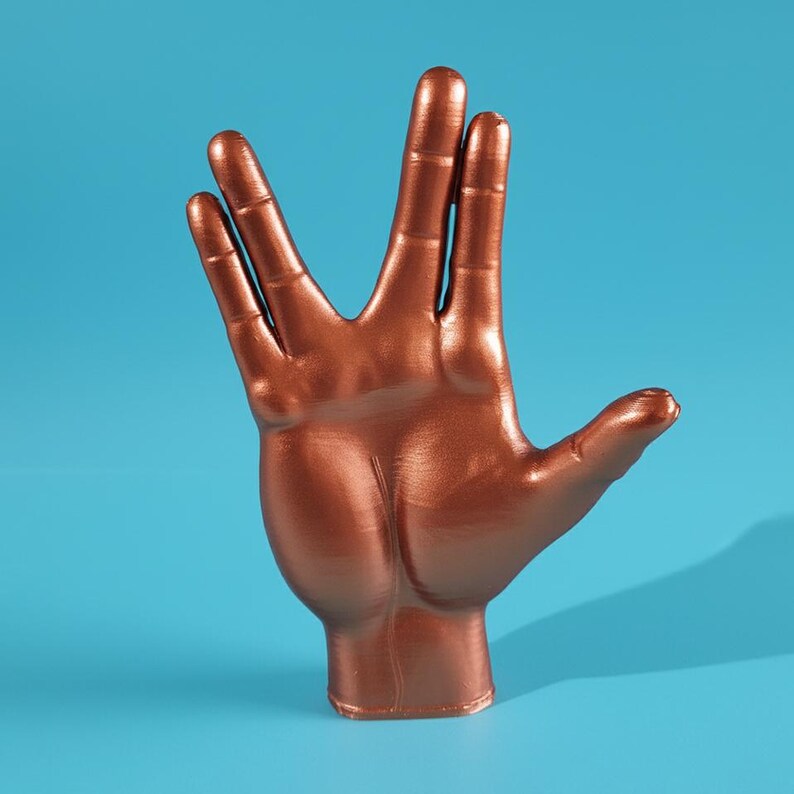 Escultura hecha a mano del saludo vulcaniano de Spock: decoración inspirada en Star Trek imagen 10