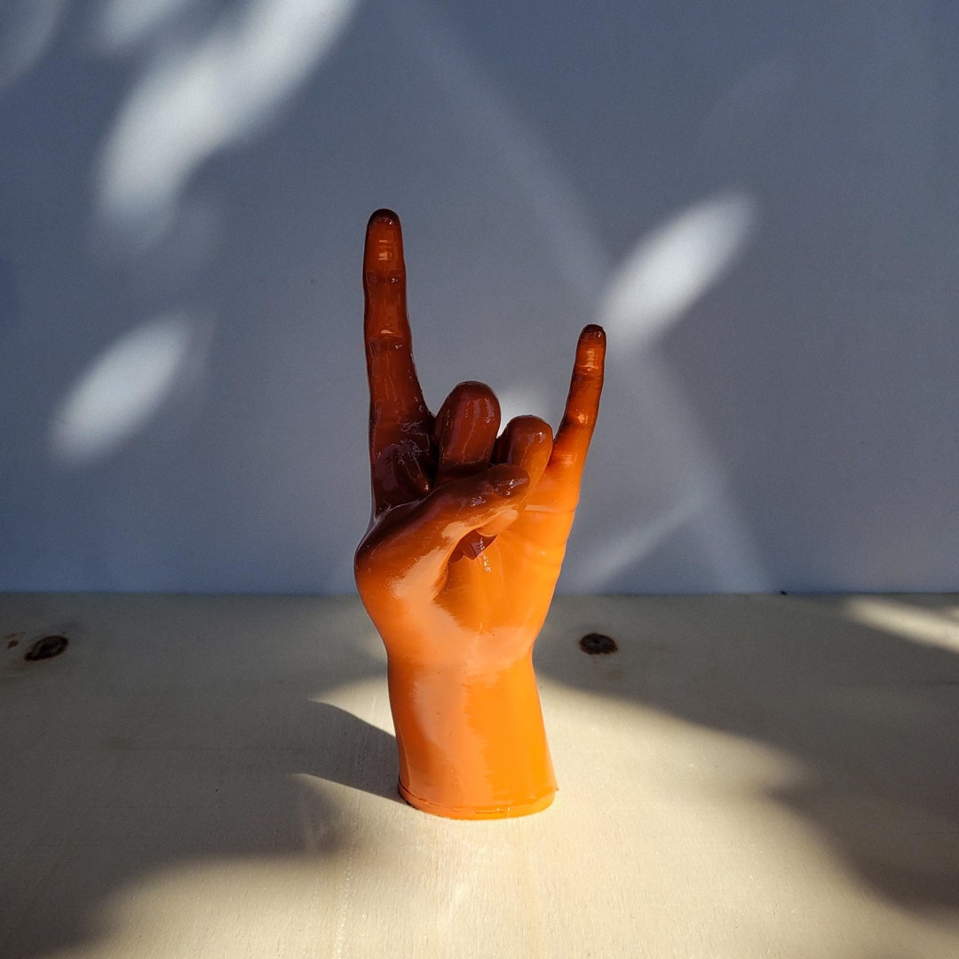 Metal Hand Rock Sign Sculpture | Handcrafted Rock and Roll Inspired ...